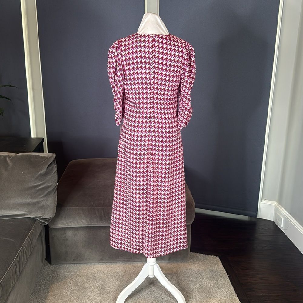 Women’s Scoop Ruched Front Dress 3/4 Sleeve Houndstooth Size XS (0-2) NEW - Picture 5 of 16